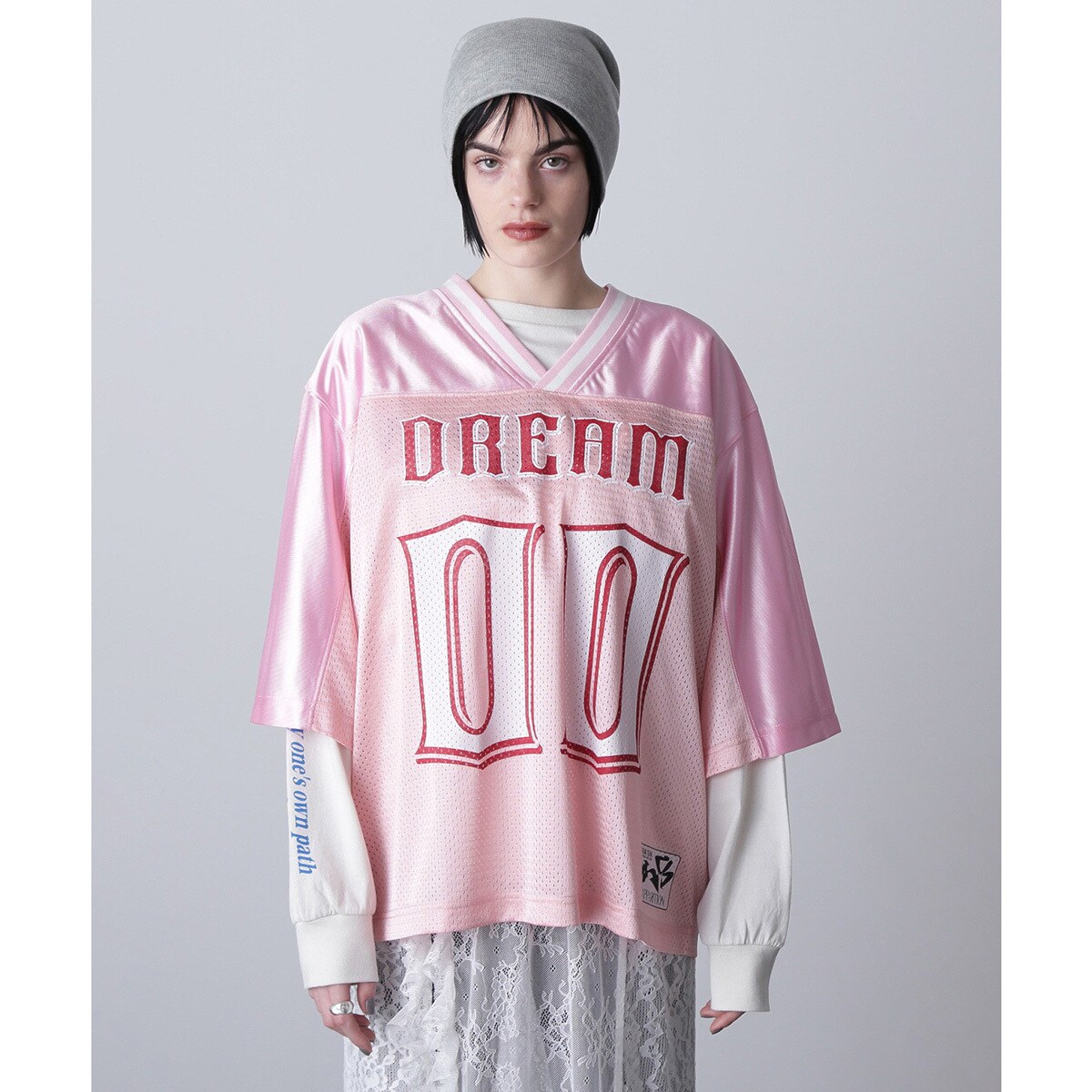 OKIRAKU×ROSEBUD)メッシュフットボールT | ローズバッド(ROSE BUD