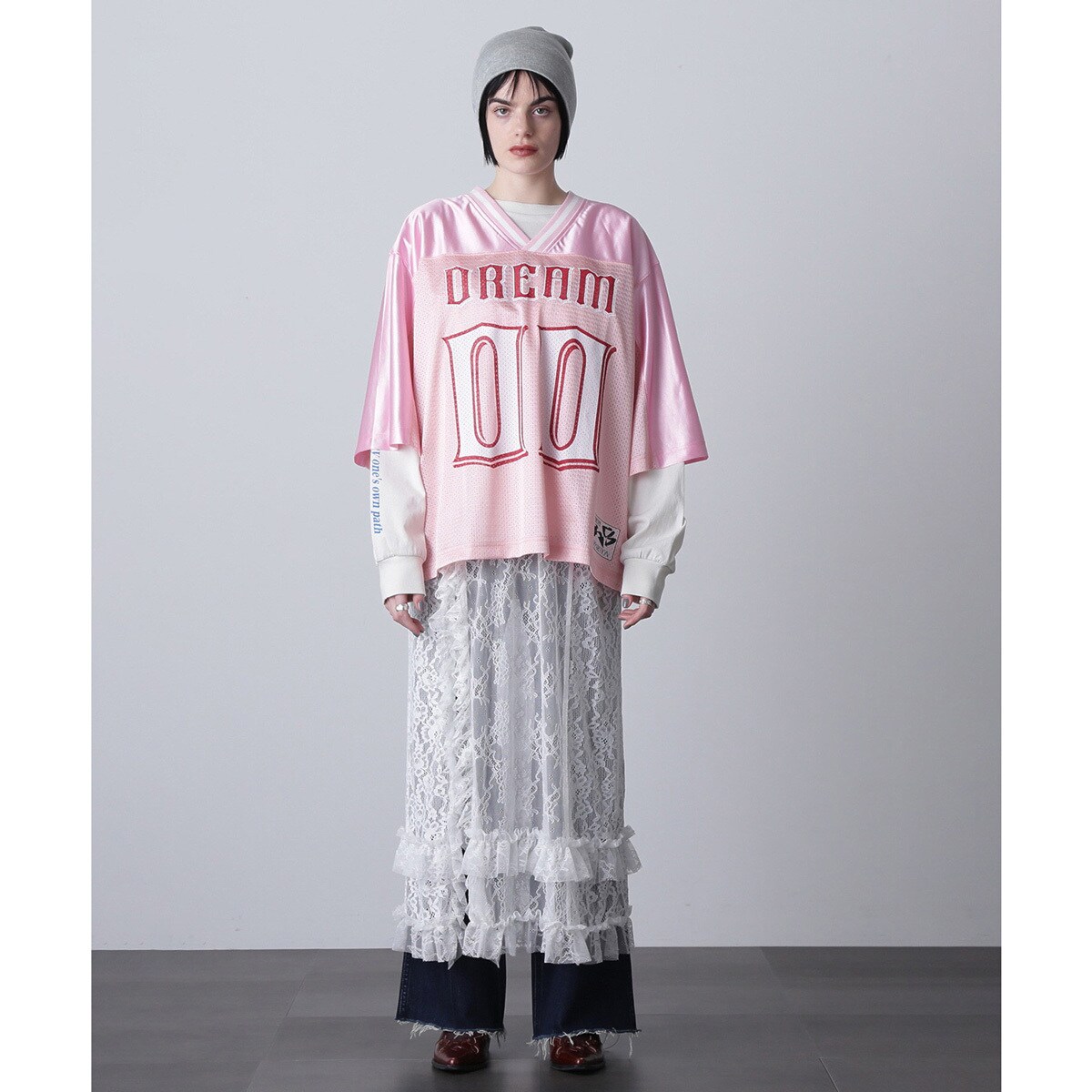 OKIRAKU×ROSEBUD)メッシュフットボールT | ローズバッド(ROSE BUD