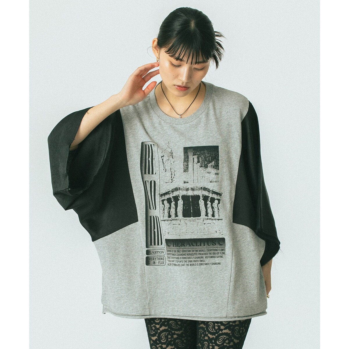 OKIRAKU×ROSE BUD)SATIN SLEEVE CUTSAW | ローズバッド(ROSE BUD