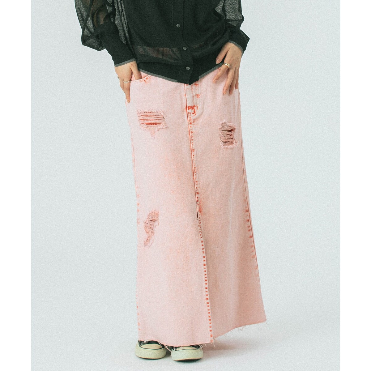 DAMEGE DENIM SKIRT | ローズバッド(ROSE BUD) | マルイウェブチャネル