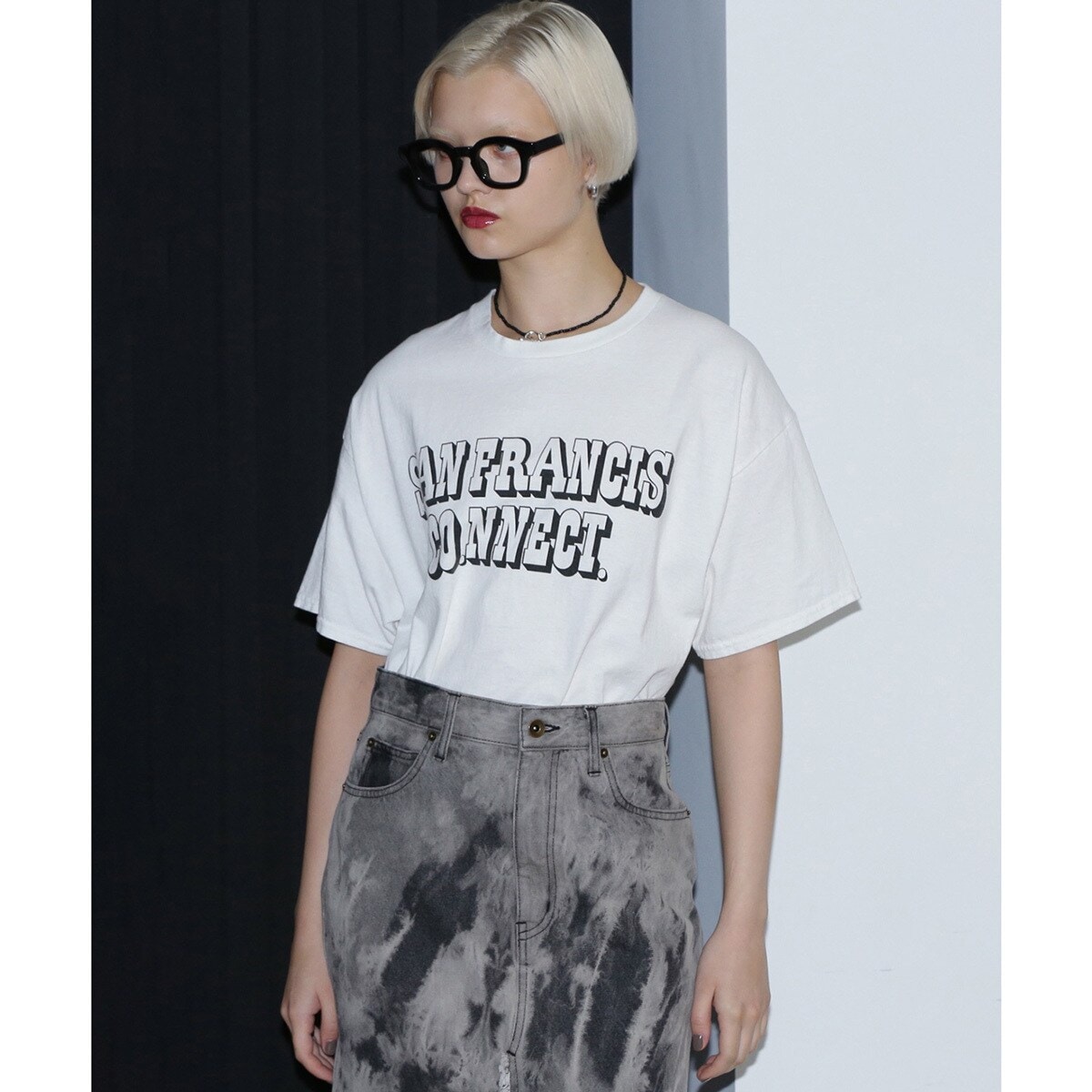(OKIRAKU×ROSEBUD)グリッタープリントTシャツ OKIRAKU×ROSEBUD/グリッタープリントTシャツ – calif（カリフ