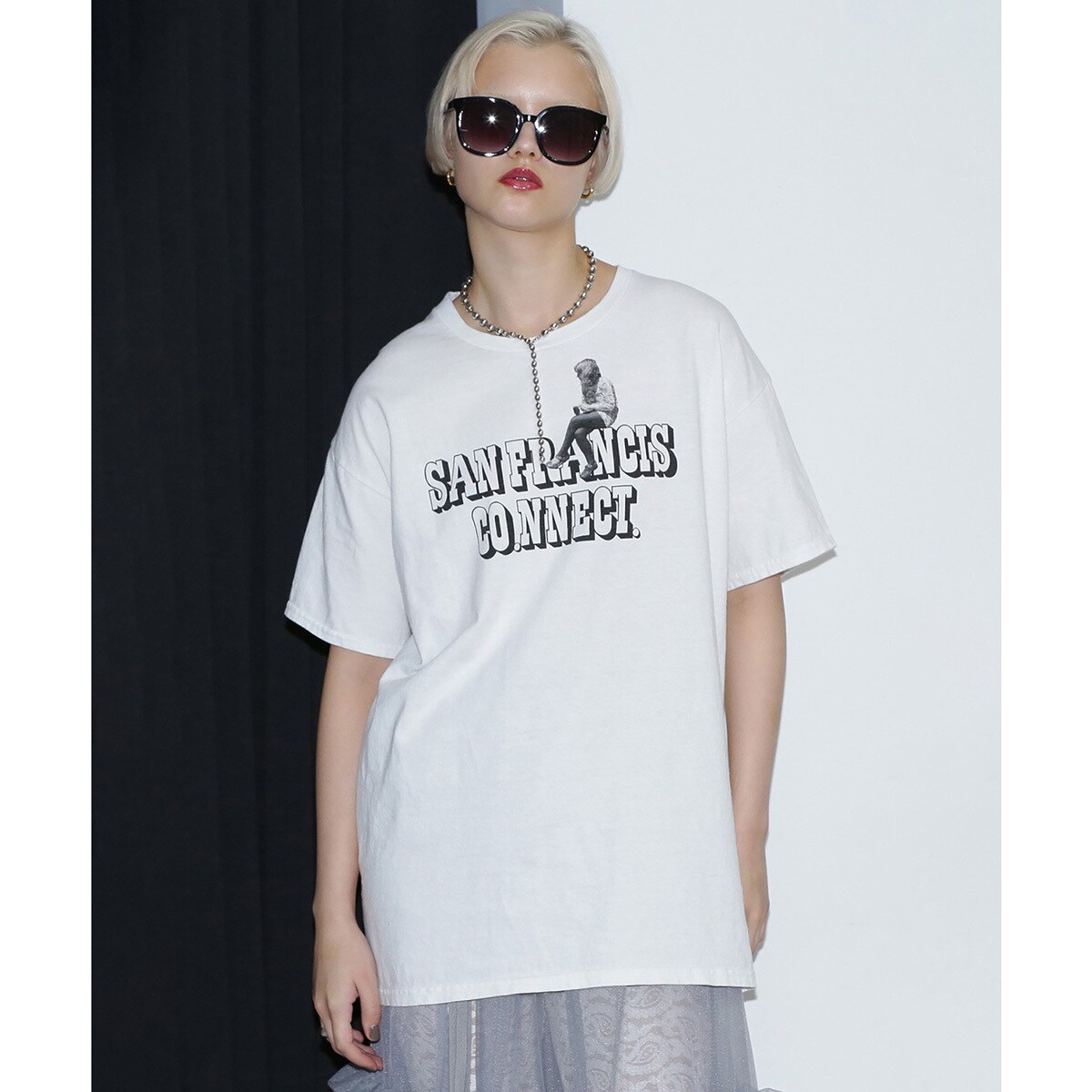 OKIRAKU×ROSEBUD)グリッタープリントTシャツ | ローズバッド