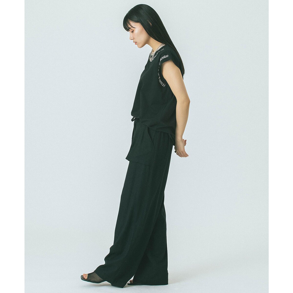 タンクトップ ノースリーブ (OKIRAKU x ROSE BUD)PRINT TANK TOP レディース セール】(OKIRAKU x ROSE BUD)PRINT TANK TOP（タンクトップ