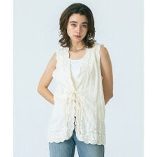 HLAADAforROSEBUD/EMBROIDERY GILET