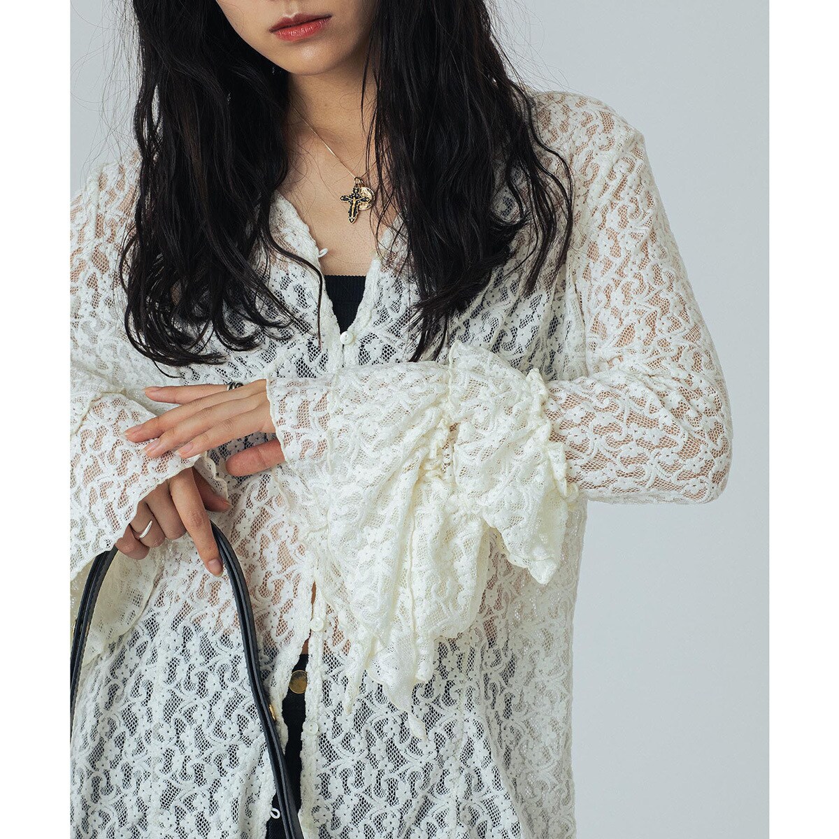 ROSEBUD CREOLME バイカラーレースチュニック トップスローズバッド ROSEBUD CREOLME バイカラーレースチュニック トップスローズバッド