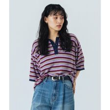 CREOLME/MULTI STRIPE POLO TOP