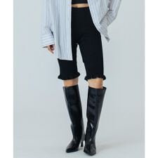 CREOLME/LAME KNIT HALF PANTS