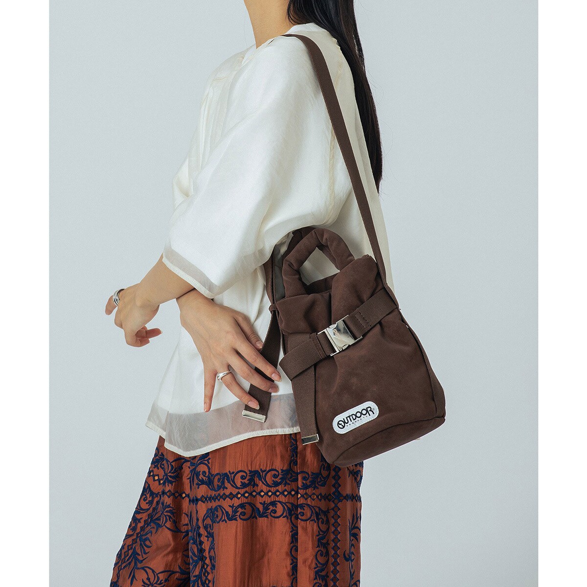 ブラウンROSE BUD別注カラー】OUTDOOR/2WAY BELT SHOULDER BAG