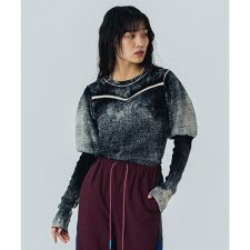 mici/VOLUME SLEEVE KNIT TOP