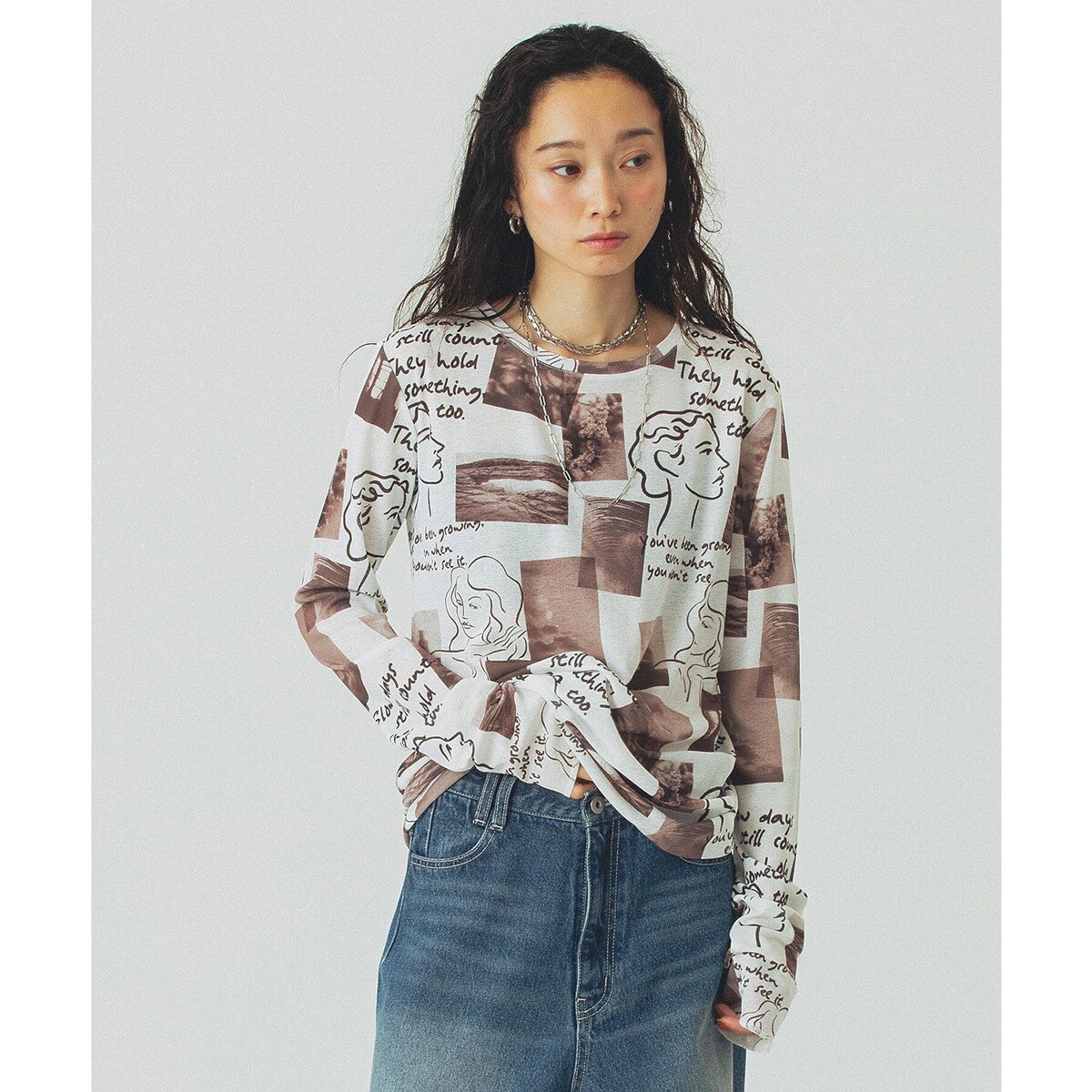 今期 ROSE BUD カットソー ART PRINT L/S TEE | ローズバッド(ROSE BUD) | マルイウェブ
