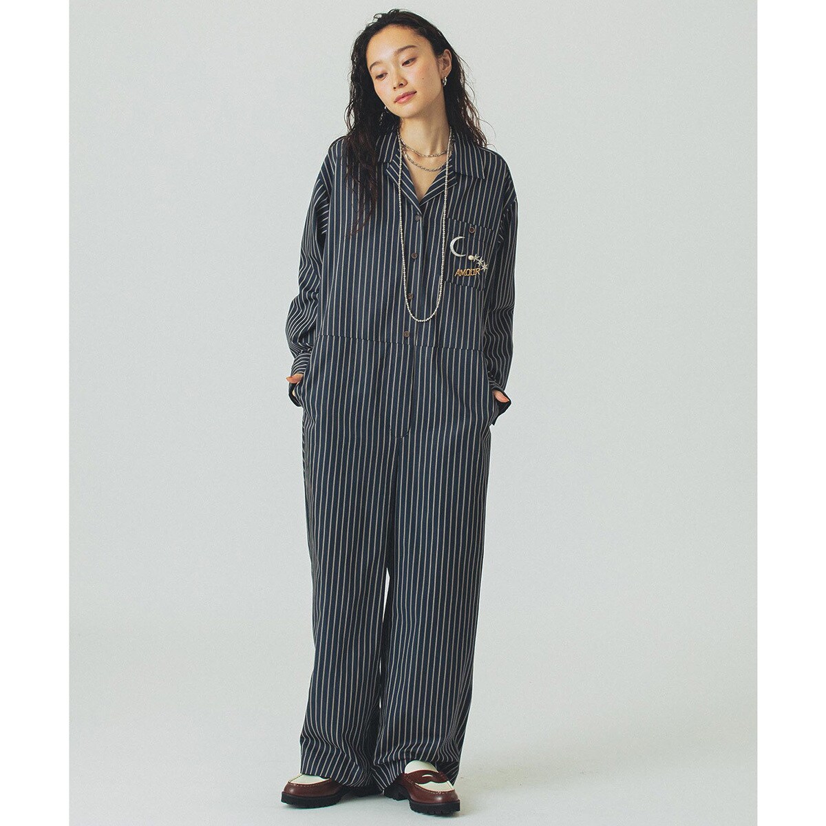 ADAM ET ROPE' FEMME アダムエロペ シャツロンパース レースシャツロンパース | アダムエロペ(ADAM ET ROPE