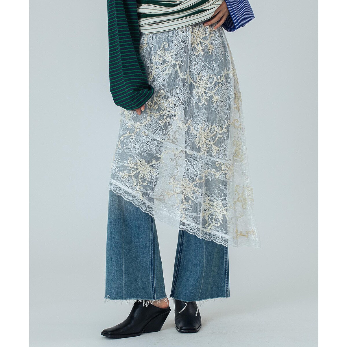 ローズバッド（ROSE BUD）/CREOLME/EMBROIDERY SHEER SKIRT CREOLME/EMBROIDERY SHEER SKIRT | ローズバッド(ROSE BUD) | マルイ