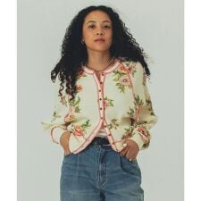 mag.byc/FLOWER PRINT WAFFLE CARDIGAN