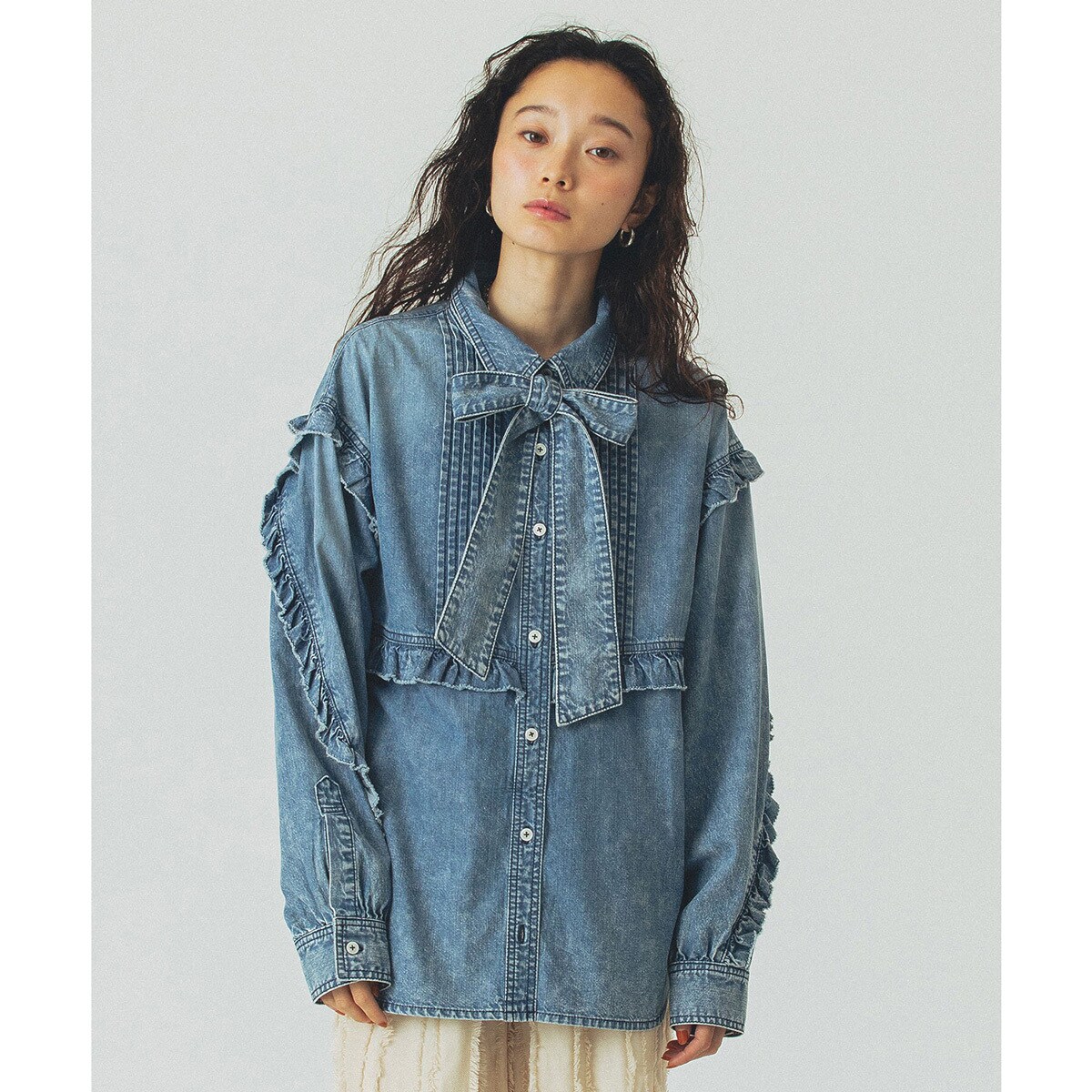 FLILL DENIM SHIRT | ローズバッド(ROSE BUD) | マルイウェブチャネル