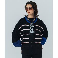 CREOLME/MULTI STRIPE KNIT CARDIGAN