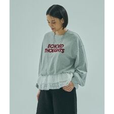 LACE HEM SWEATSHIRT