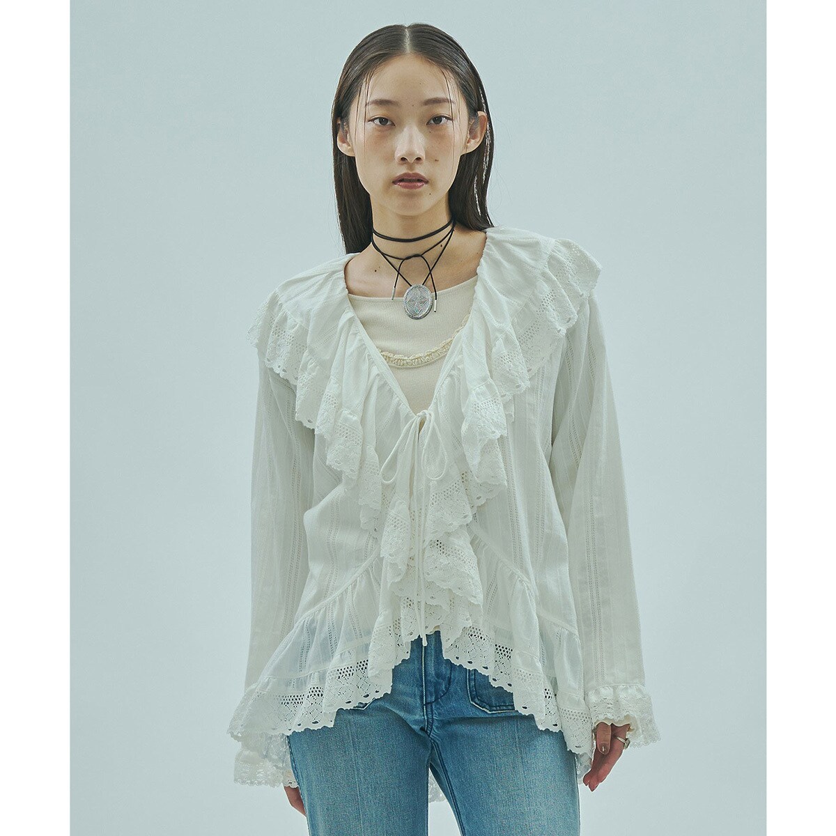 mag.by c/FRILL COLLAR BLOUSE | ローズバッド(ROSE BUD) | マルイ 