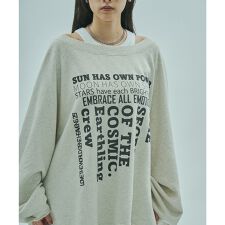TUCK SLEEVE GRAPHIC LOGO SWEAT