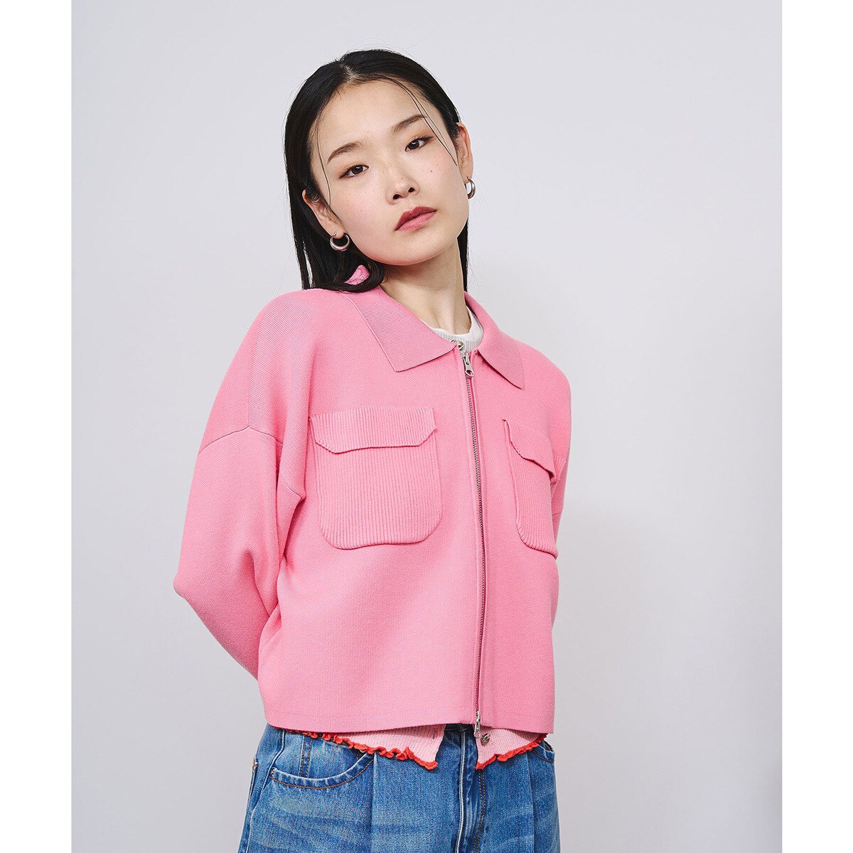 POCKET ZIP CARDIGAN | ローズバッド(ROSE BUD) | マルイウェブチャネル