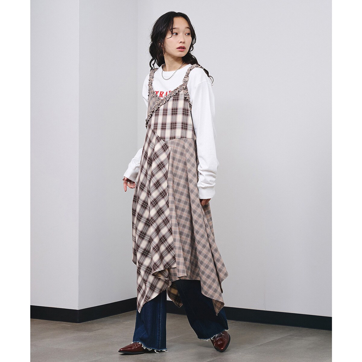 French wool畦ハーフジップニットワンピース | スローブ イエナ(SLOBE