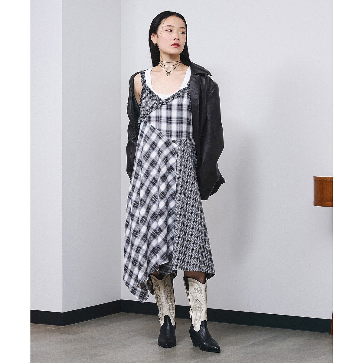 French wool畦ハーフジップニットワンピース | スローブ イエナ(SLOBE