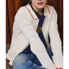 RUFFLED KNIT CARDIGAN