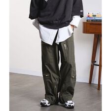 CREOLME/MILITARY WIDE LEG PANTS