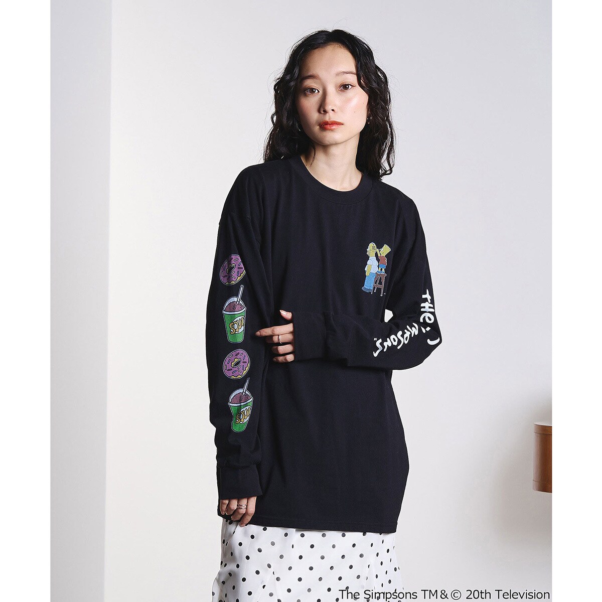 [�}���C]THE SIMPSONS / L/S TEE/���[�Y�o�b�h�iROSE BUD�j BLACK