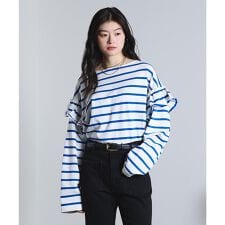 mag.by c/FRILL STRIPE L/S TOP