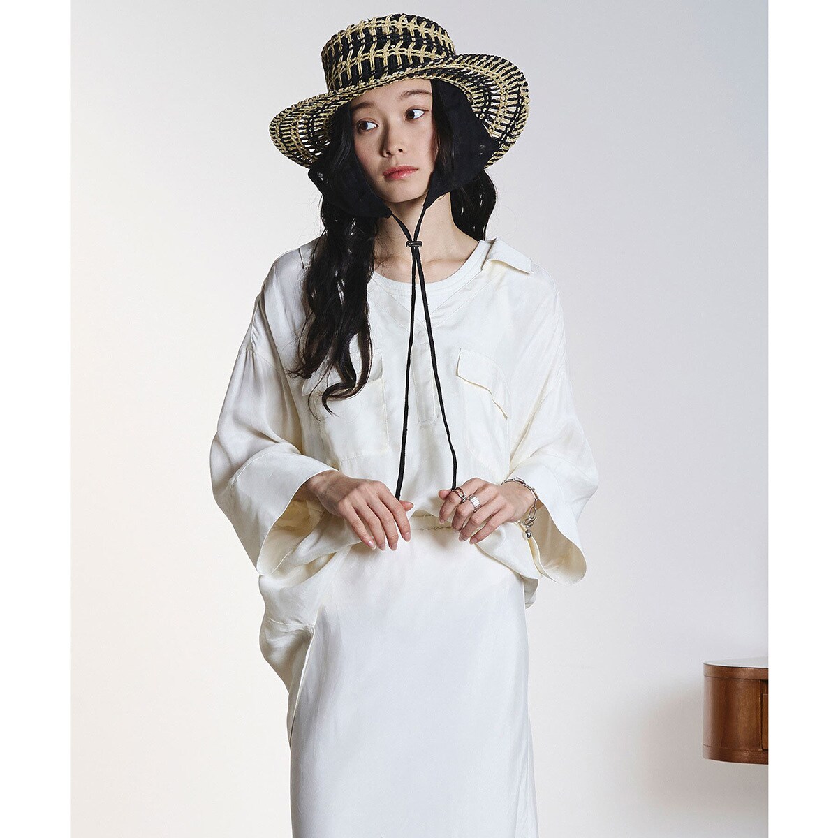 [�}���C]FIBRIL SKIPPER SHIRT/���[�Y�o�b�h�iROSE BUD�j OFF WHITE