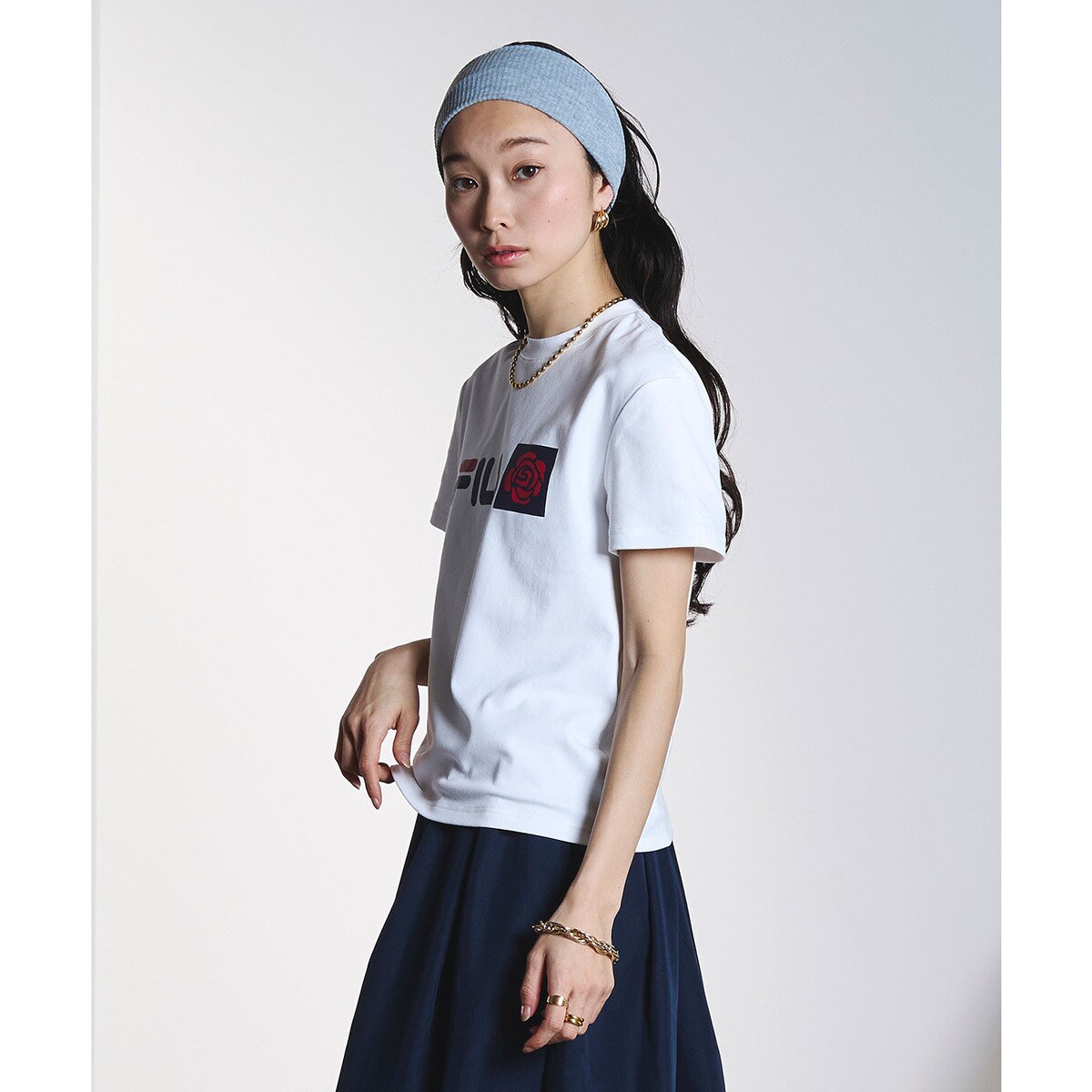 [�}���C]FILA×ROSEBUD FILA ROSE T-SHIRTS/���[�Y�o�b�h�iROSE BUD�j WHITE