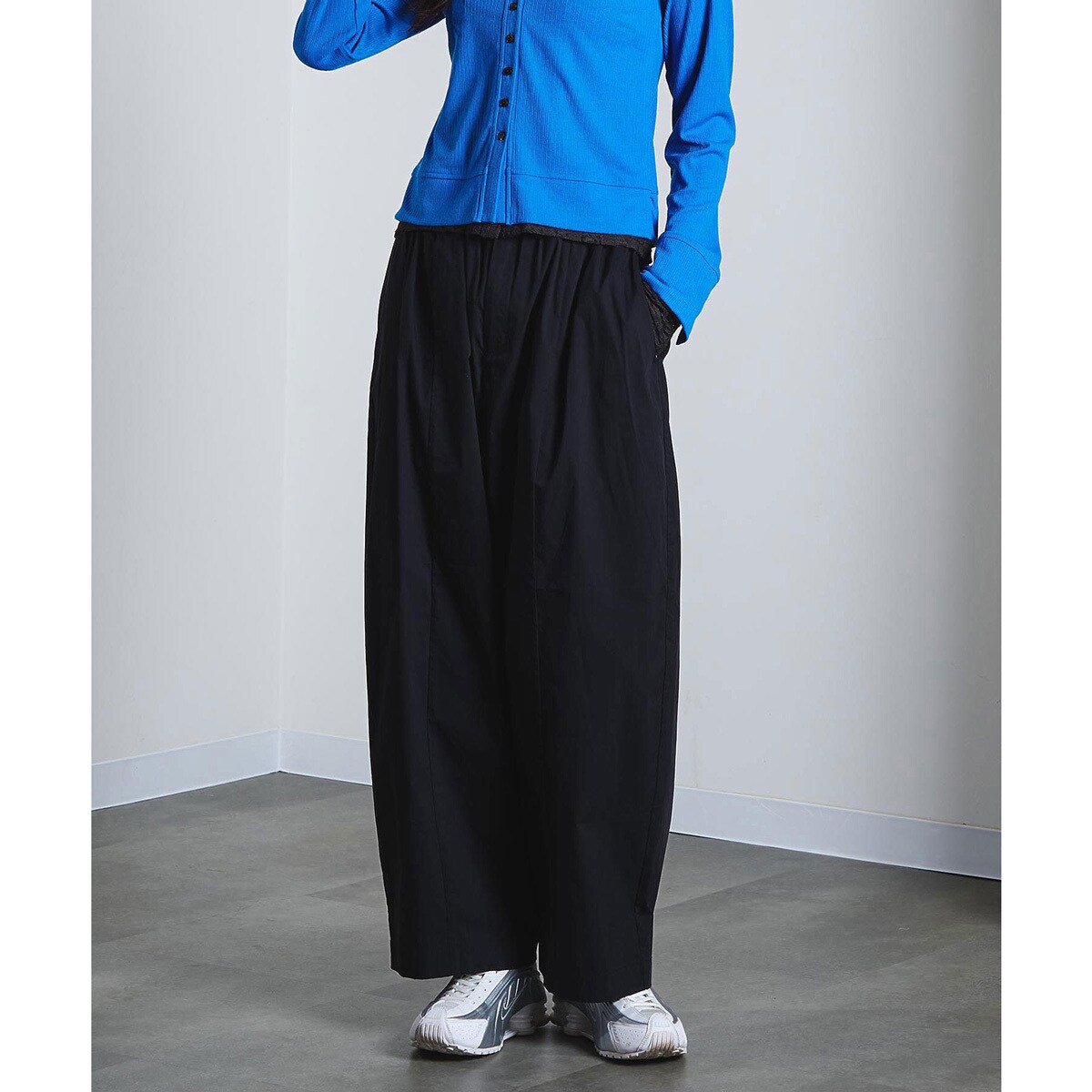 [�}���C]GATHER CURVE PANTS/���[�Y�o�b�h�iROSE BUD�j BLACK