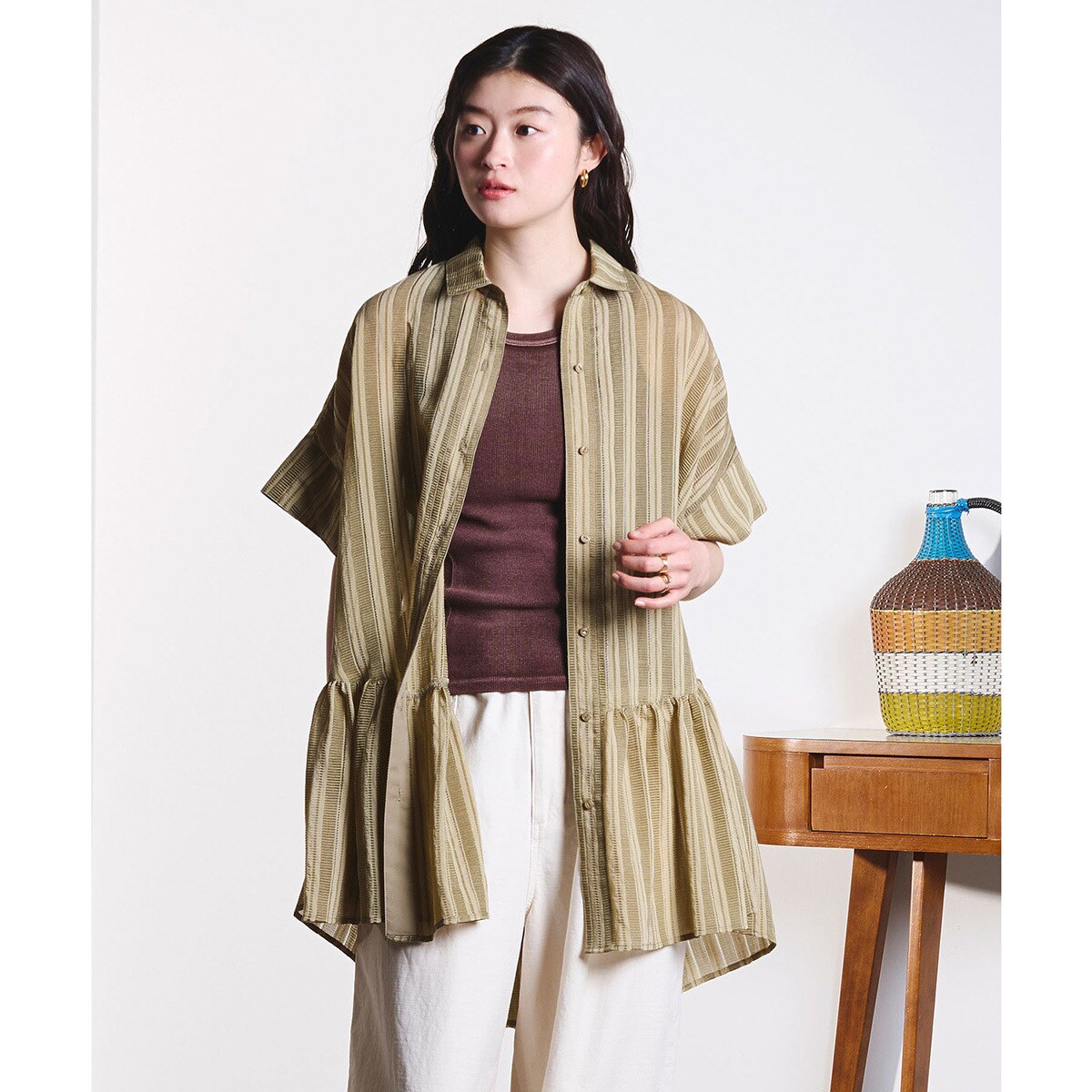 TIERED HEM S/S SHIRT | ローズバッド(ROSE BUD) | マルイウェブチャネル