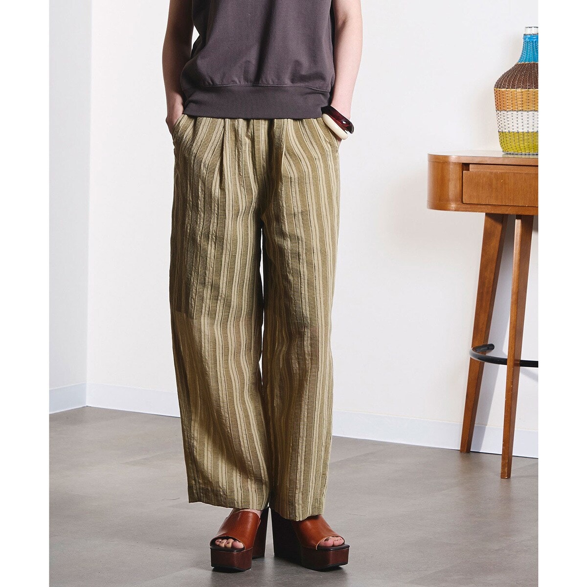 RATS DOBBY EASY PANTS イージーパンツ ドビー シャツ DOBBY STRIPE EASY PANTS | ローズバッド(ROSE BUD) | マルイウェブ