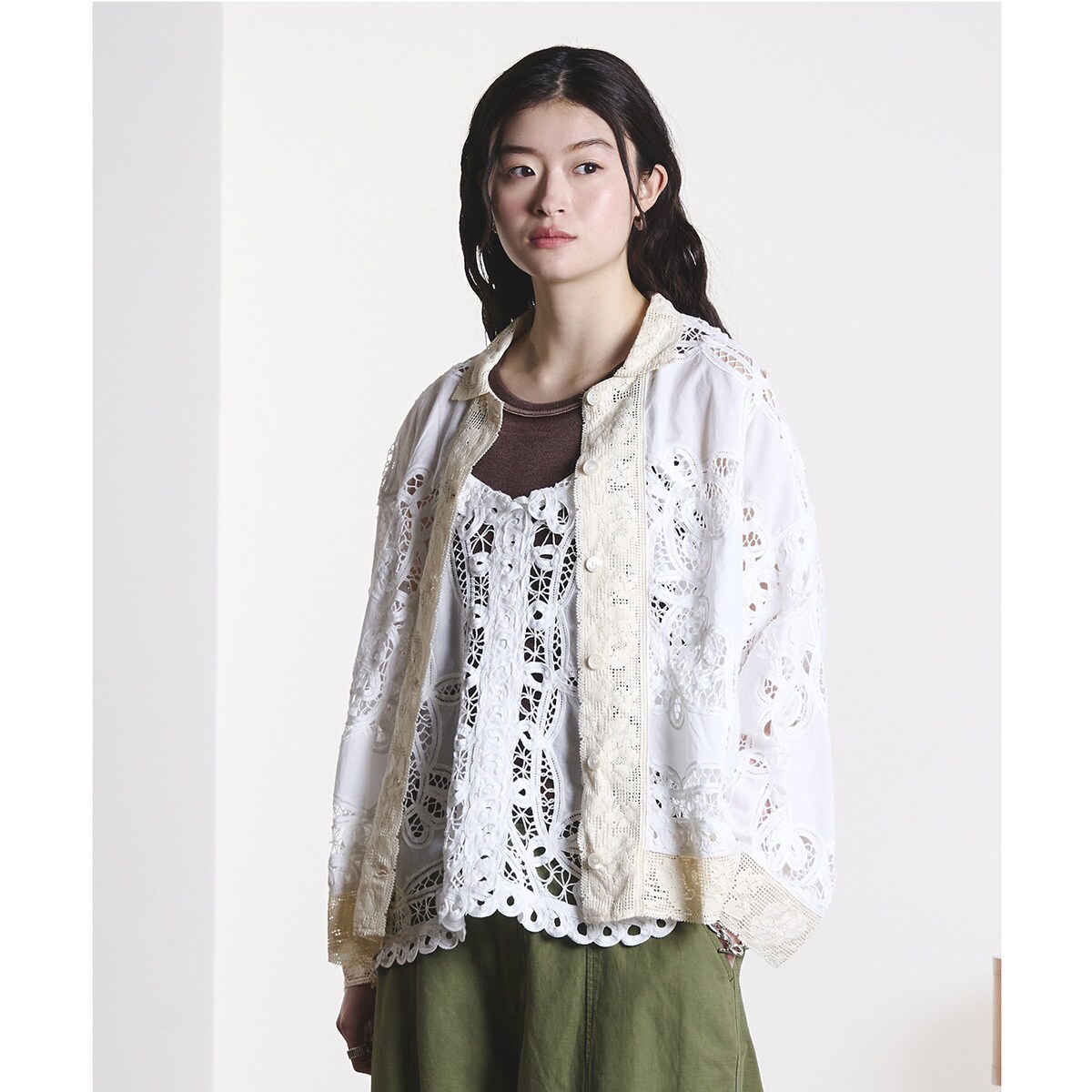 mag.by c/BATTEN LACE SHIRT | ローズバッド(ROSE BUD) | マルイウェブ