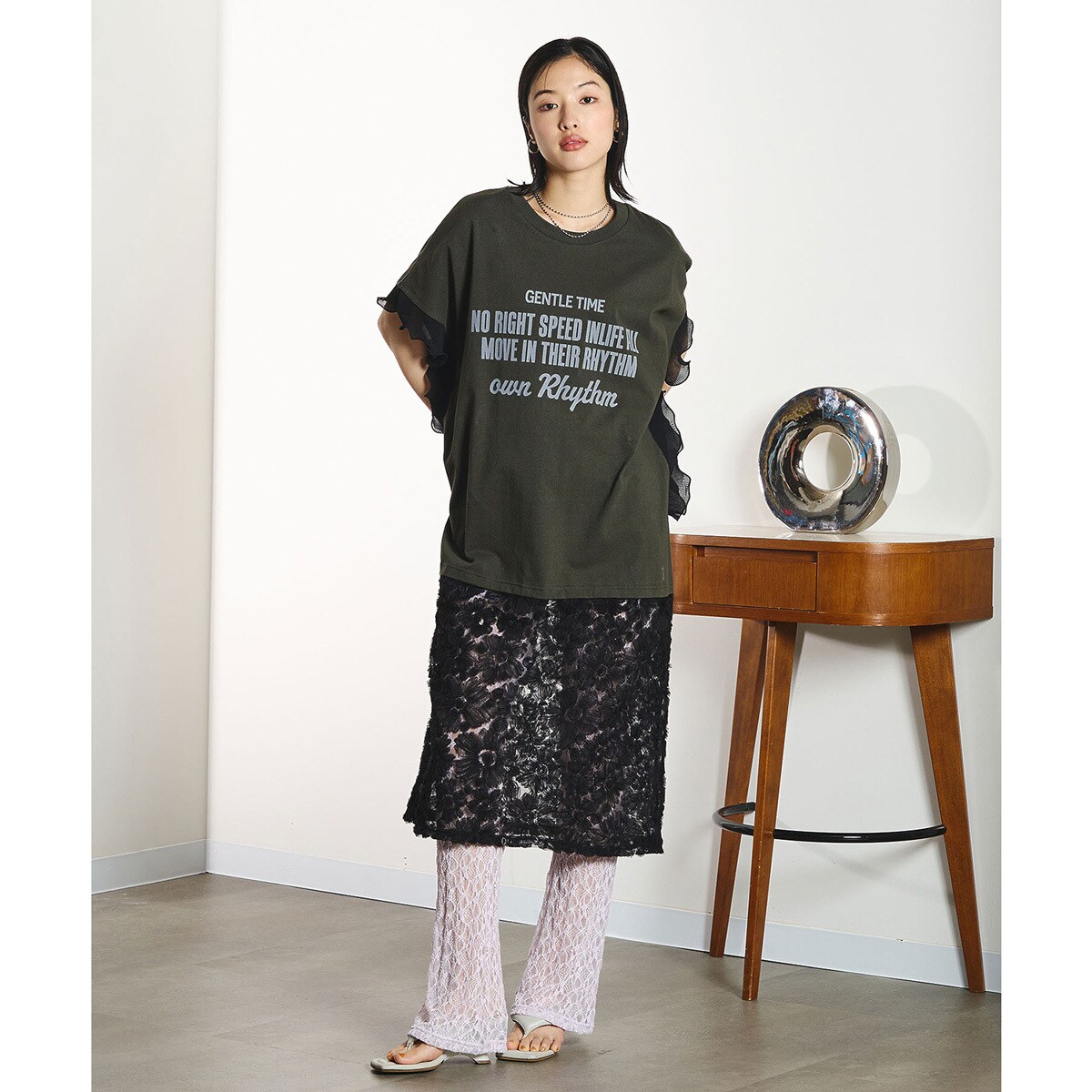 OKIRAKU×ROSEBUD/LACE SKIRT LOGO DRESS | ローズバッド(ROSE BUD