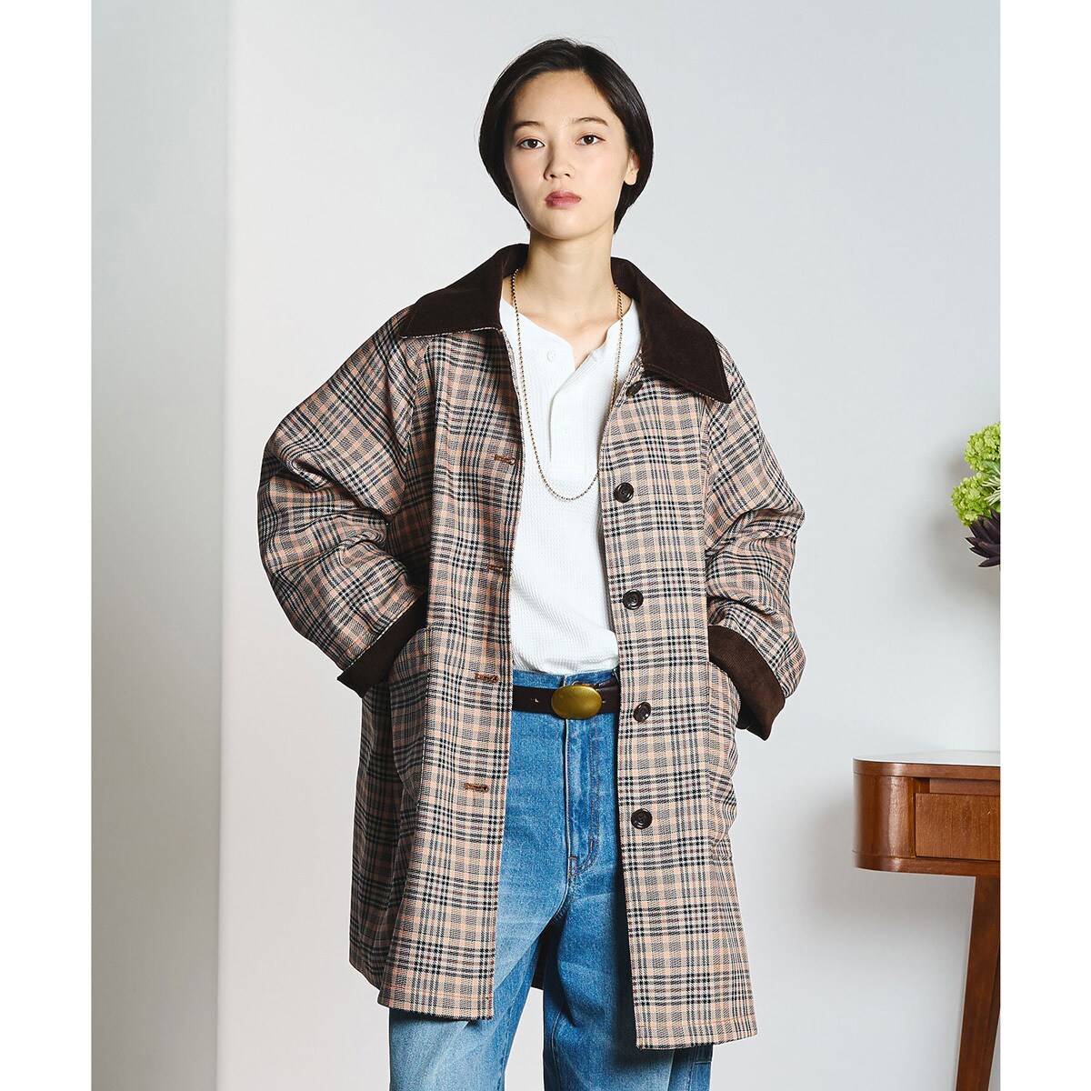 【美品】ROSE BUD オーバーサイズ チェック柄コート アウター CHECK SINGLE COAT | ローズバッド(ROSE BUD) | マルイウェブチャネル