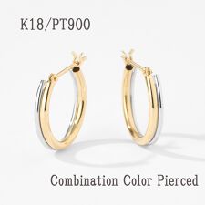 K18/プラチナ900 コンビカラーフープピアス | エルアンドコー(L&Co 
