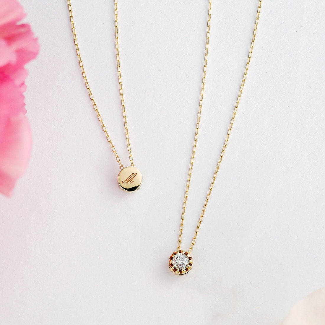 K10ダイヤモンド0.10ct イニシャルネックレス | エルアンドコー(L&Co