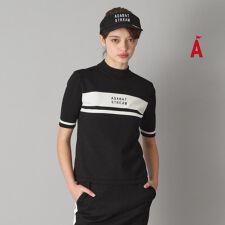 半袖モックネック ニット