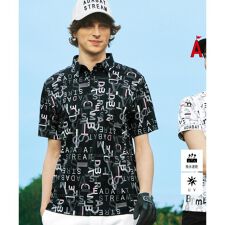 UVカット吸水速乾 タイポグラフィポロシャツ