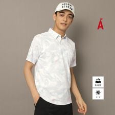 UVカット吸水速乾 フェザープリントポロシャツ