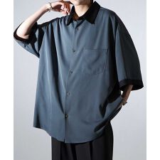 Confirm ドレープとろみ クレリック / アシンメトリー ビッグシルエット半袖シャツ