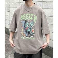 Confirm ヴィンテージライク ピレトロプリント アソートロックTシャツ カットソー