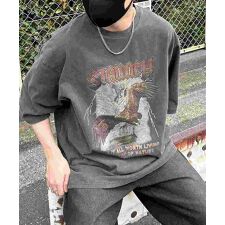 Confirm ヴィンテージライク ピレトロプリント アソートロックTシャツ カットソー