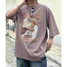 Confirm ヴィンテージライク ピレトロプリント アソートロックTシャツ カットソー
