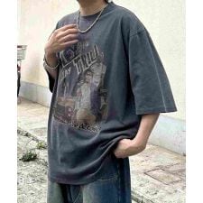 Confirm ヴィンテージライク ピレトロプリント アソートロックTシャツ カットソー