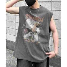 Confirm ヴィンテージライク レトロプリントアソート ノースリーブ カットソー