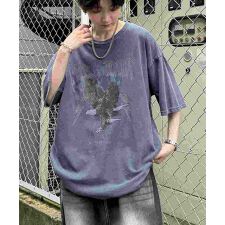 Confirm ヴィンテージライク ロックプリント ビッグシルエット半袖Tシャツ カットソー