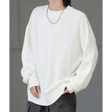 Confirm（コンファーム）ルーズシルエット クルーネック ナチュラルベーシックプルオーバーニット